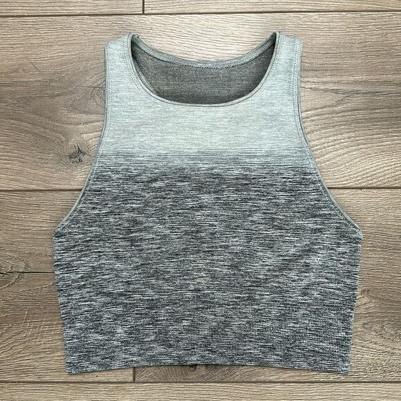 Lululemon Balance & Resist Seamless‎ Crop Tank Grey Ombré Size 4 - Picture 1 of 6